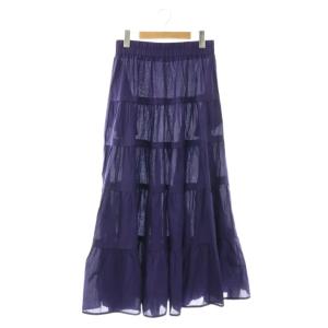 25AW HANA SKIRT スカート ロング フレア S ネイビー /DO OS