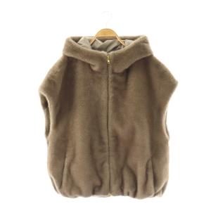 25AW フェイクミンクファーフーディーブルゾン ジップアップ 2 グレージュ /DO OS