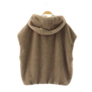 allureville 25AW フェイクミンクファーフーディーブルゾン ジップアップ 2 グレージュ /DO OS