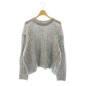 25AW モヘヤ混スパンコールニットプルオーバー グレー