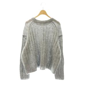 ebure 25AW モヘヤ混スパンコールニットプルオーバー グレー