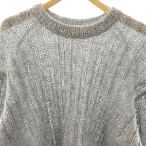 ebure 25AW モヘヤ混スパンコールニットプルオーバー グレー