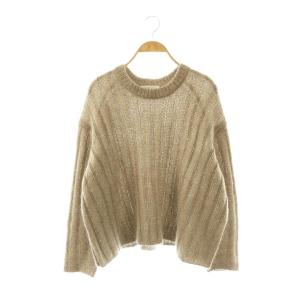 25AW モヘヤ混スパンコールニット セーター 長袖 ベージュ /DO OS