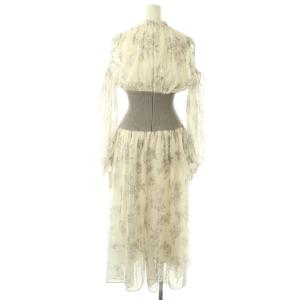 SNIDEL 24SS Sustaina ウエストリブワンピース 花柄 シアー 0 グレー アイボリー /CX OS