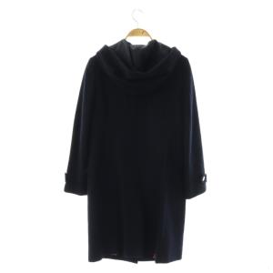 PAUL SMITH ウール カシミヤ フード コート ロング 38 ネイビー /HK OS