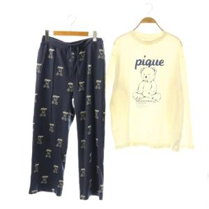 24SS セットアップ ワンポイントロンT カットソー ロングパンツ S-M ホワイト ネイビー /DO