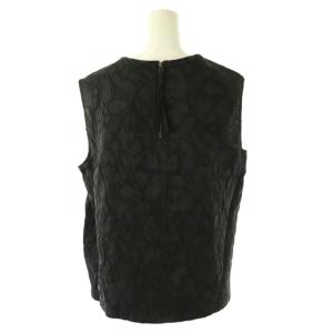 theory luxe 25SS Eclaire Clara Top ブラウス ノースリーブ 総柄 38 ブラック /DO OS