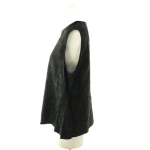 theory luxe 25SS Eclaire Clara Top ブラウス ノースリーブ 総柄 38 ブラック /DO OS