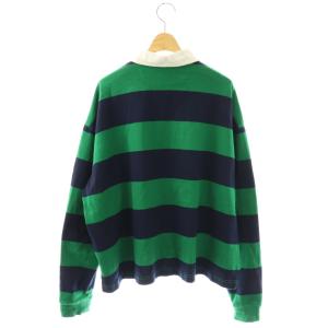 Polo by Ralph Lauren ラガーシャツ ボーダー 長袖 L グリーン ネイビー /DF OS