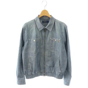 シャンブレー ウインドブレーカー ジャケット ブルゾン M ブルー /DF OS