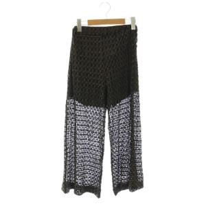 MEDI SHINE LACE PANTS パンツ イージー レース S ブラック ゴールド色 /DO