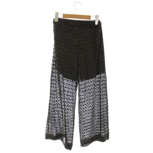 Ameri VINTAGE MEDI SHINE LACE PANTS パンツ イージー レース S ブラック ゴールド色 /DO