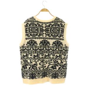 Ameri VINTAGE 24AW VINTAGE LIKE JACQUARD OVER VESTベスト ニット 前開き F 黒