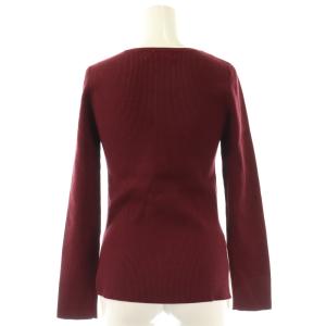 JUSGLITTY 24AW モチーフチェーン付リブニット セーター 長袖 2 バーガンディー /NR OS