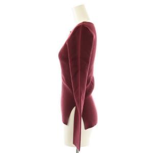 JUSGLITTY 24AW モチーフチェーン付リブニット セーター 長袖 2 バーガンディー /NR OS