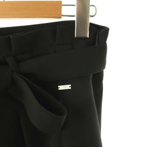A/X ARMANI EXCHANGE ロングスカート Aラインスカート リボンベルト付き 2 ブラック /DF OS