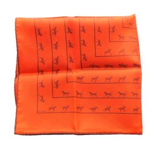 HERMES プチカレ Saut Galop Canter Rack スカーフ オレンジ /SS OS SH OH