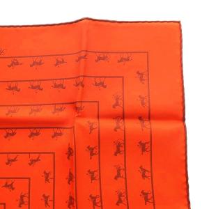 HERMES プチカレ Saut Galop Canter Rack スカーフ オレンジ /SS OS SH OH