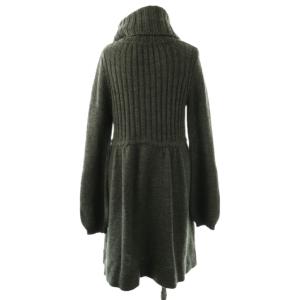 BURBERRY BLUE LABEL ウール ニットコート アウター ロング 38 グレー /NR OS