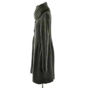 BURBERRY BLUE LABEL ウール ニットコート アウター ロング 38 グレー /NR OS