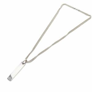 GUCCI ダブルチェーン プレートネックレス ペンダント 925 シルバー /SR