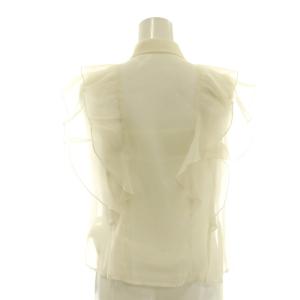 MERCURYDUO 25AW オーガンジー配色メローラッフルフリルブラウス シャツ 前開き F アイボリー /CX OS