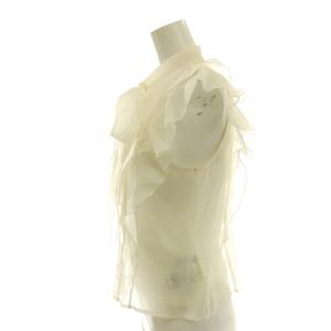 MERCURYDUO 25AW オーガンジー配色メローラッフルフリルブラウス シャツ 前開き F アイボリー /CX OS