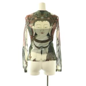VIVIENNE TAM 00s 仏陀パワーネットトップス Tシャツ カットソー 長袖 0 グレー ベージュ 015-210807