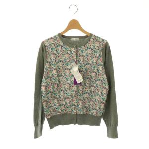 リバティプリント カーディガン ニット M-L グレー /DF OS SH
