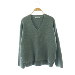 SUPER FINEWOOL RIB KNIT V NECK P/O ニット セーター プルオーバー リブ