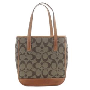 COACH ハンドバッグ シグネチャー キャンバス レザー キャメル ブラウン 6087 /YO34