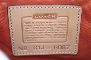 COACH ハンドバッグ シグネチャー キャンバス レザー キャメル ブラウン 6087 /YO34