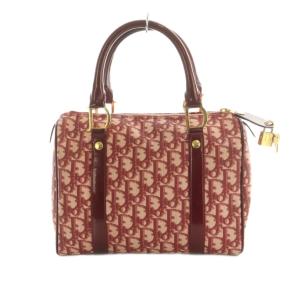 Christian Dior トロッター PVC ミニボストンバッグ レッド