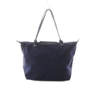 Longchamp ル プリアージュ トートバッグ ネイビー 無地 ハンドル付き フラップ付き /RI OS