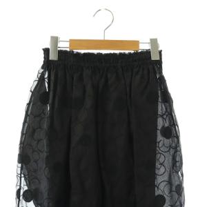 MONCLER 4SIMONE ROCHA GONNA 花刺繍シルクスカート 38 ブラック