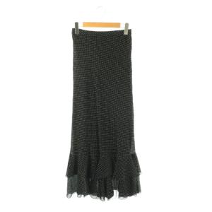 25AW ドットバイアスナローフリルスカート ティアード ロング 2 黒 白 /CX OS