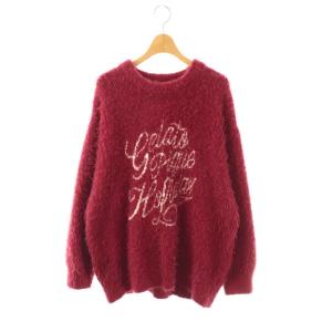 24AW HOLIDAY フェザープルオーバー ニット セーター ルームウエア F 赤 白 /CX OS