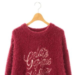 gelato pique 24AW HOLIDAY フェザープルオーバー ニット セーター ルームウエア F 赤 白 /CX OS