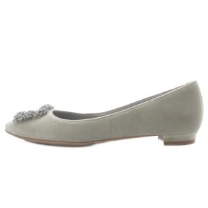 MANOLO BLAHNIK ハンギシ フラットパンプス 37 グレー