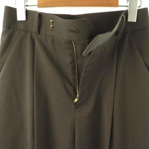 NOBLE 24AW エステルツイルストレッチスラックスパンツ ワイドパンツ 36 グレー /DF OS