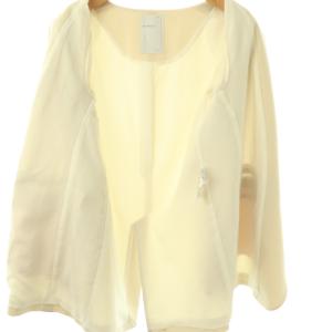 NOBLE 25SS スリーブスリットケープジャケット ノーカラー 総裏地 38 ライトベージュ /DO OS