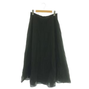 24SS SOFT LAWN HW FULL CRCL PO スカート ギャザー フレア S ブラック