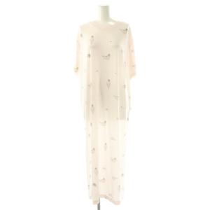 25SS ワンピース F ピンク あざらし柄 半袖 ラウンドネック /AZ