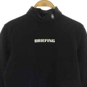 BRIEFING ゴルフ ロゴプリントタートルネックトップス カットソー S ブラック /DF OS