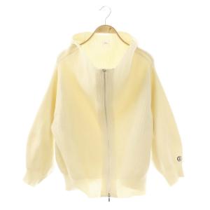 24SS Wジップボートネックニットジャケット ブルゾン F アイボリー /ES OS