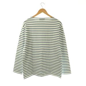 SAINT JAMES ボーダー長袖カットソー ボートネック LXL ホワイト ブルーグレー /DO OS