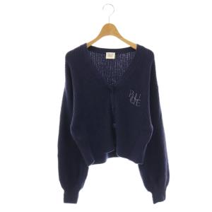 25SS とろけるタッチリブカーディガン ニット 長袖 F ネイビー /DO OS
