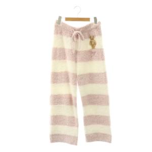 24AW Steiff ジェラートメランジ2ボーダーロングパンツ ニット イージー F ピンク ホワイト