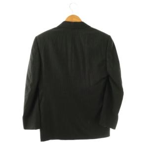 Belvest ウール ストライプ シングル テーラードジャケット 46 チャコール グレー /CX OS