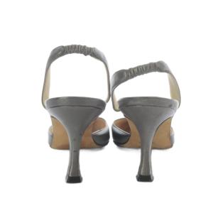 MANOLO BLAHNIK スリングバックパンプス ハイヒール ポインテッドトゥ レザー 35.5 シルバー色 /YO19